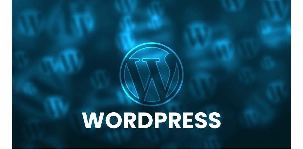 Illustration de la formation WordPress : logo WordPress sur fond bleu