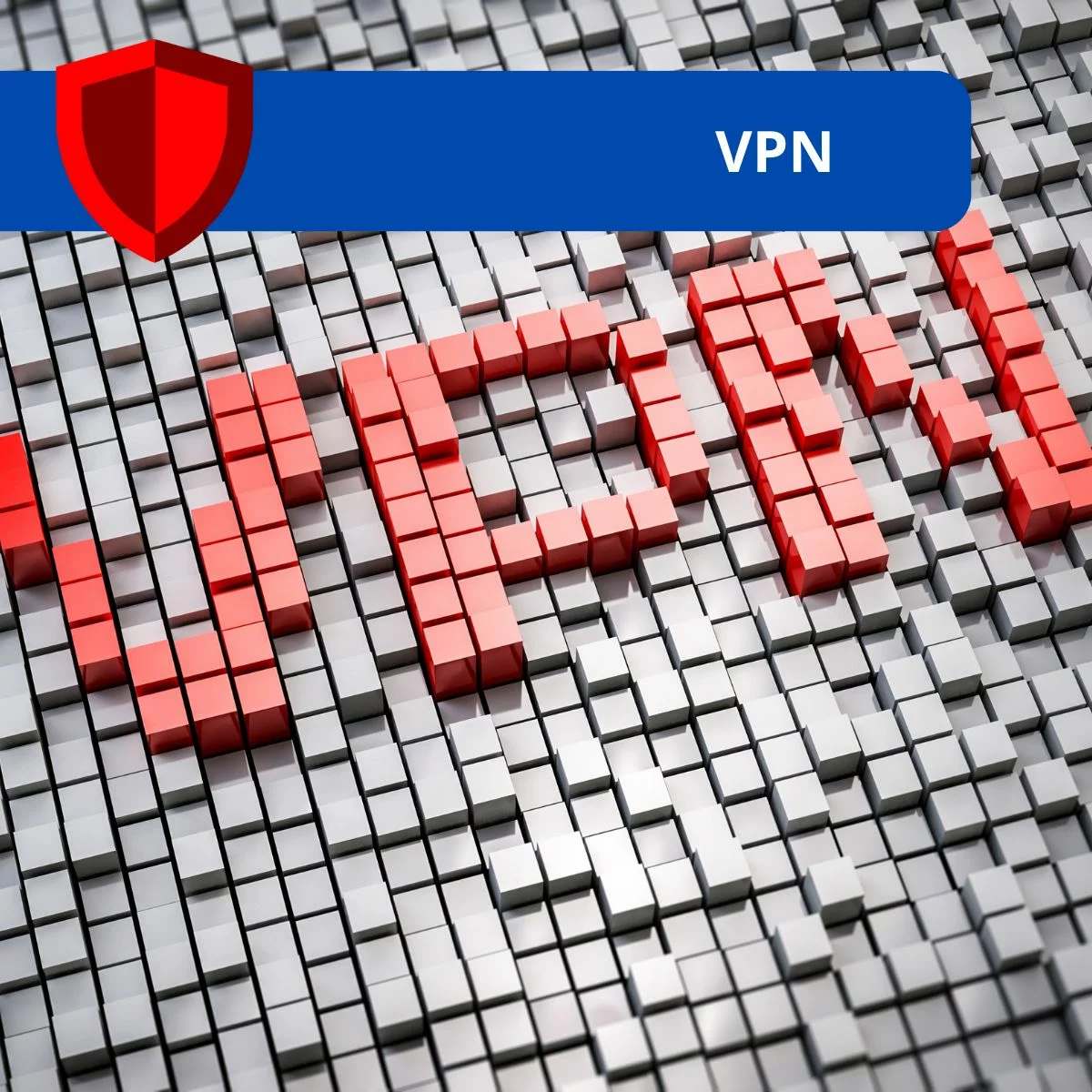 Lettres VPN formées de blocs, illustration du réseau privé virtuel